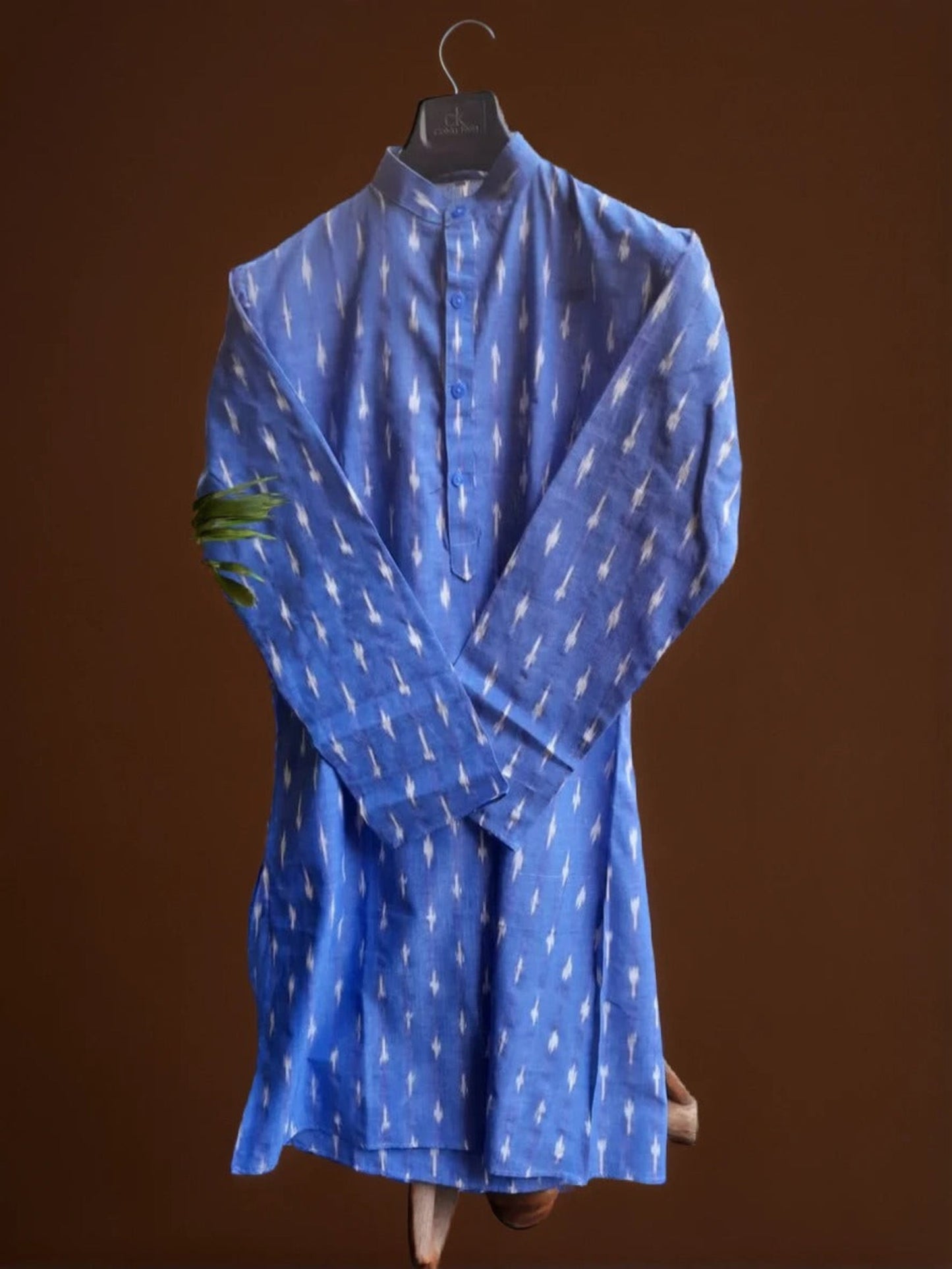 Ikat Cotton Kurta (Blue)