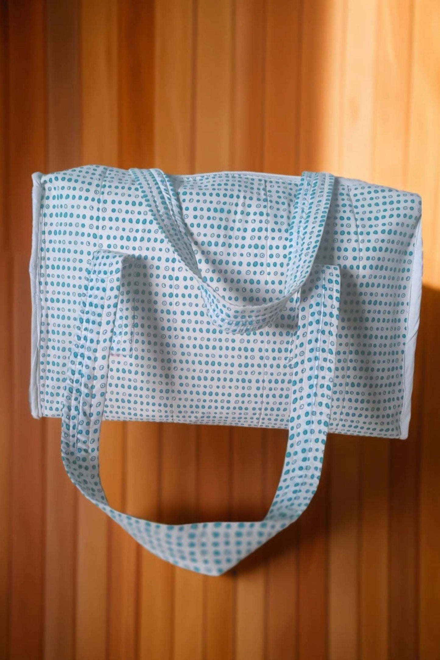 Multipurpose Carry Bag - (White And Blue Dot)