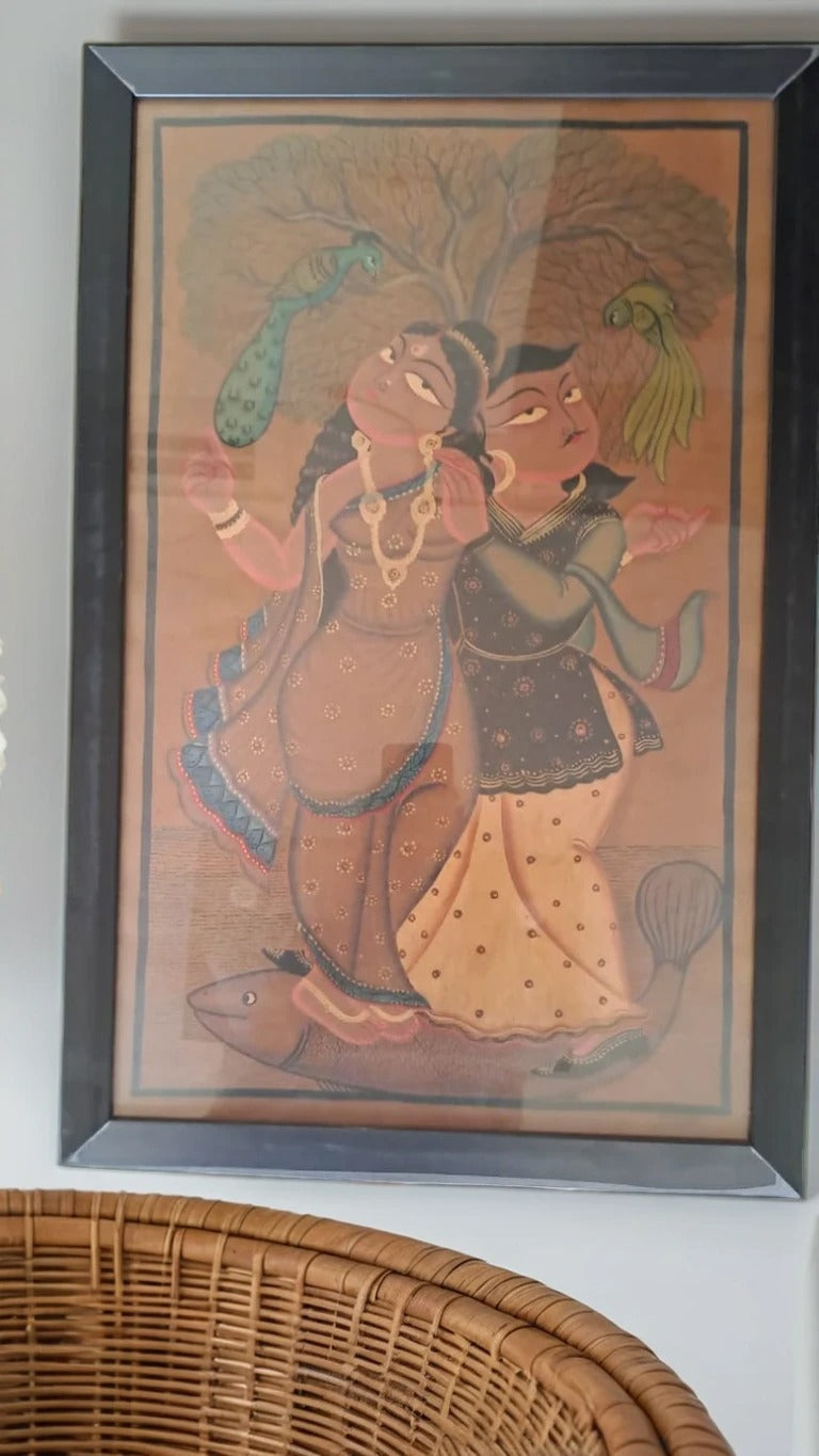 Kalighat Painting - "Matsya Milan" – Union Over the Fish