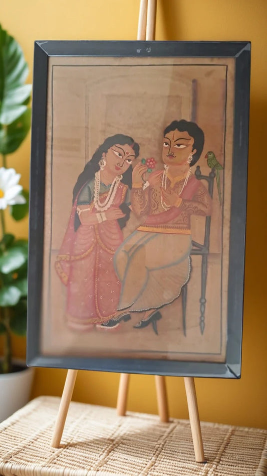 Kalighat Painting - "Sneh Ki Pehchaan" (Mark of Affection)