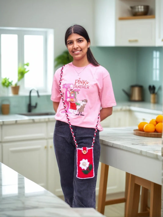 Handmade Crochet Mobile Cover – Stylish & Protective (Red)