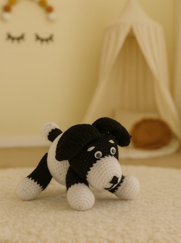 Handmade Big Crochet Doggy (Black And White)