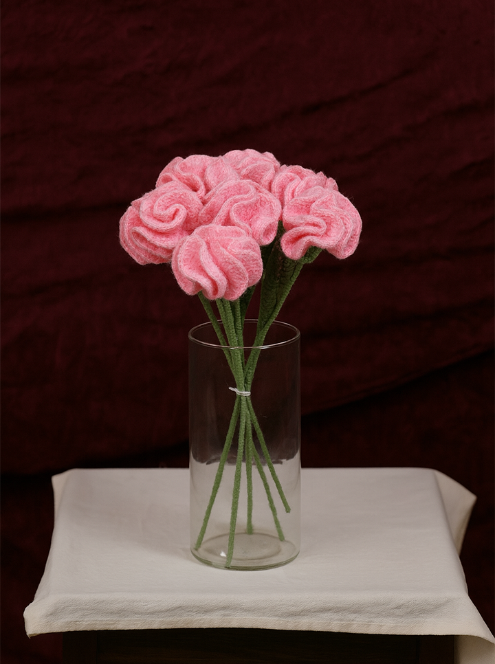 Handmade Crochet Light Pink Carnation