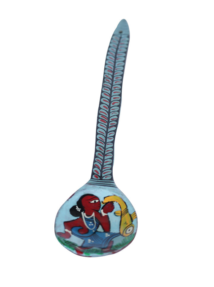 Hand Painted Wooden Spoon (Blue)