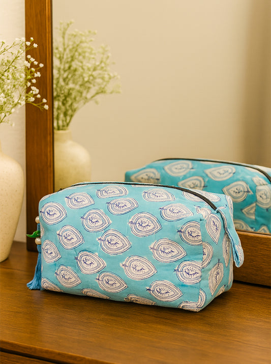 Handmade Travel Pouch – Multipurpose Organizer (Blue)