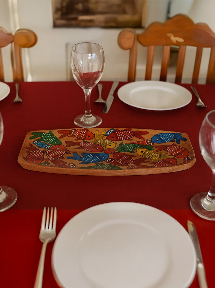 Handmade Pattachitra Fish Design Tray
