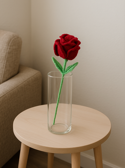 Red Crochet Rose