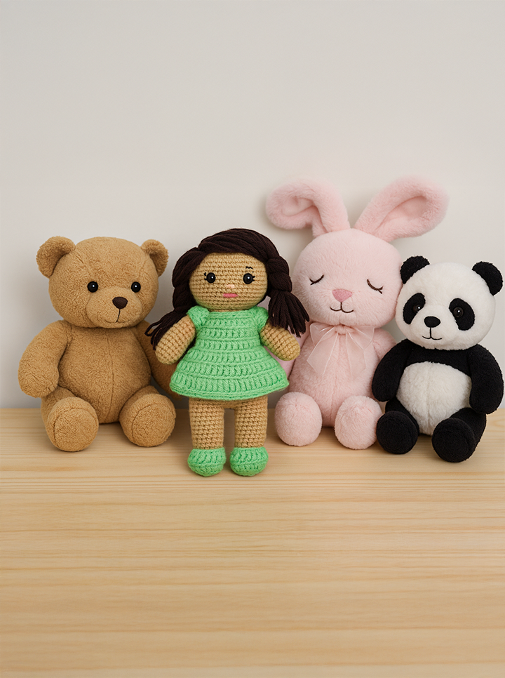 Handmade Crochet Doll – Green Frock Edition