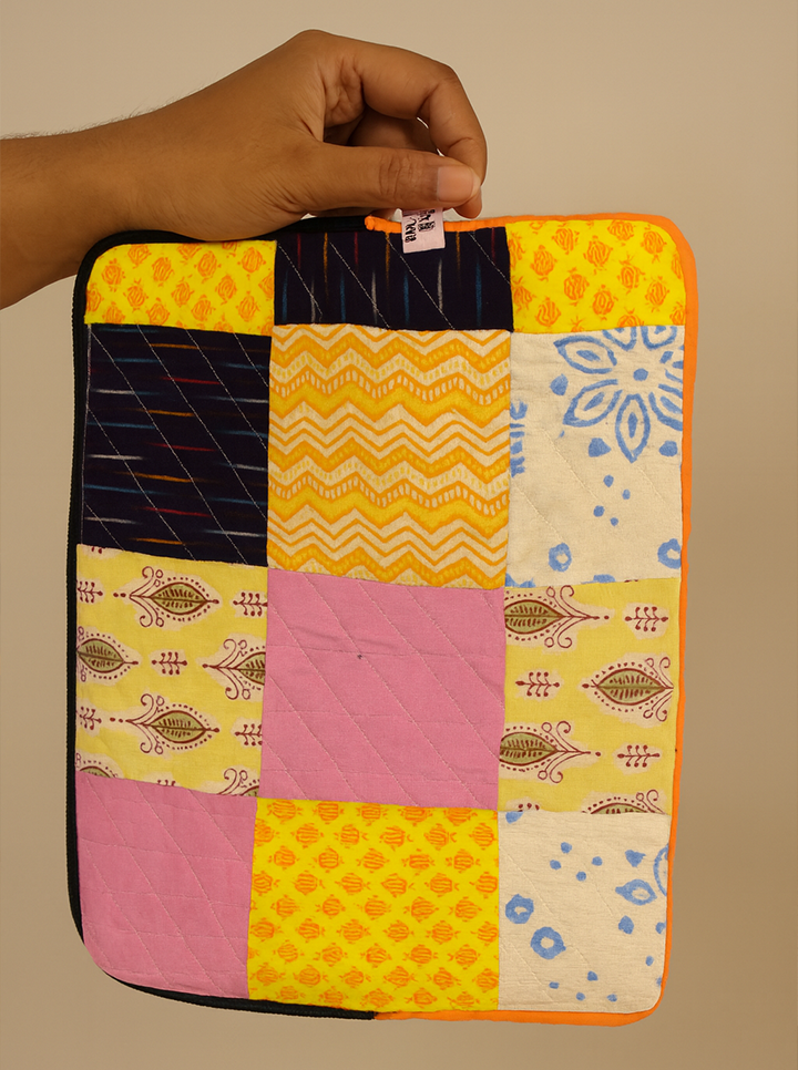 Vibrant Patchwork Handmade Quilted Laptop Cover
