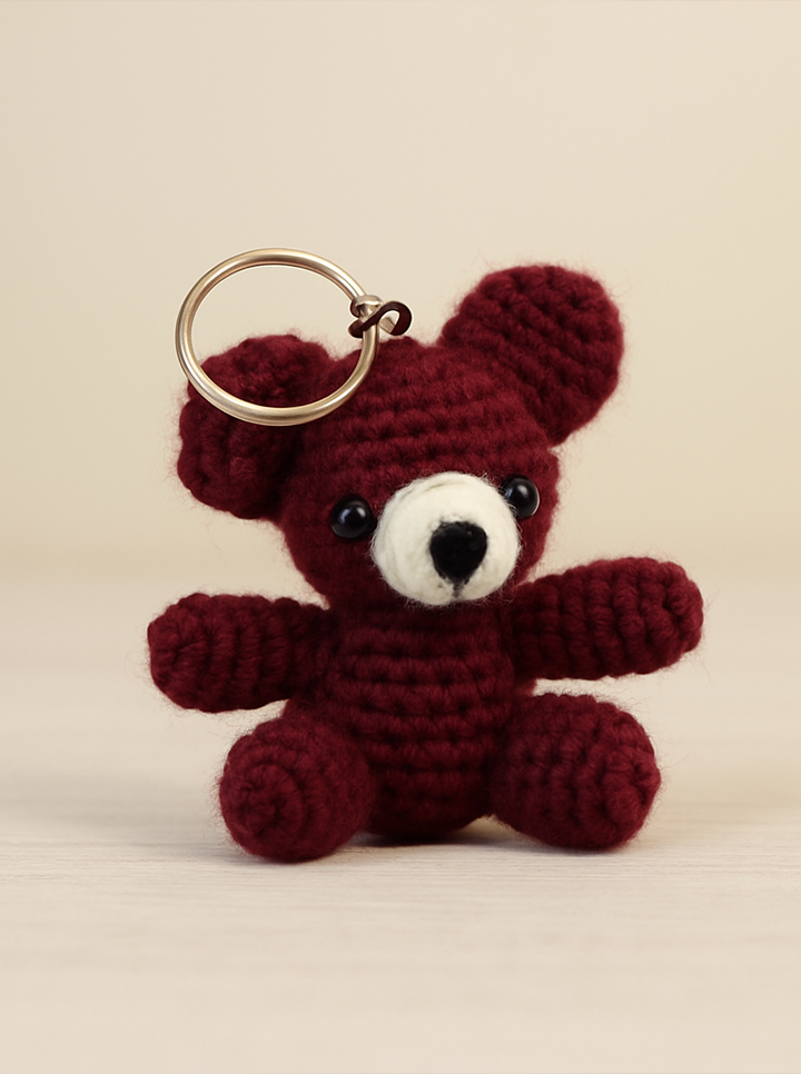 Handmade Crochet Teddy Bear Keychain – Adorable & Cozy Charm