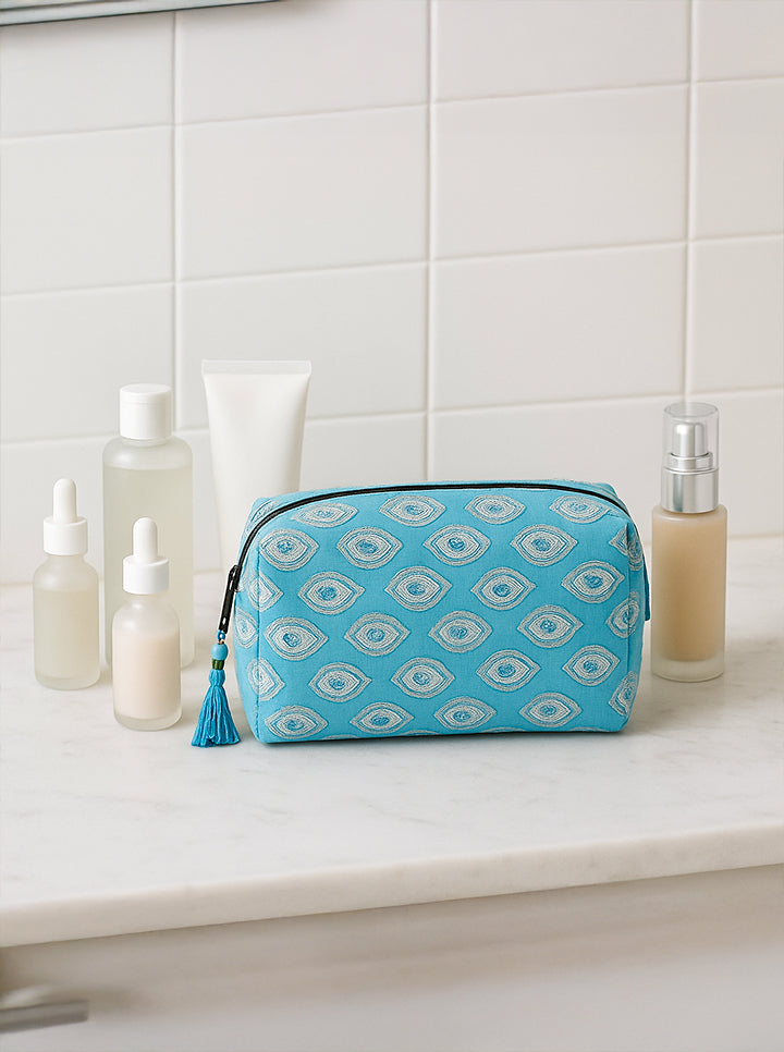 Handmade Travel Pouch – Multipurpose Organizer (Blue)
