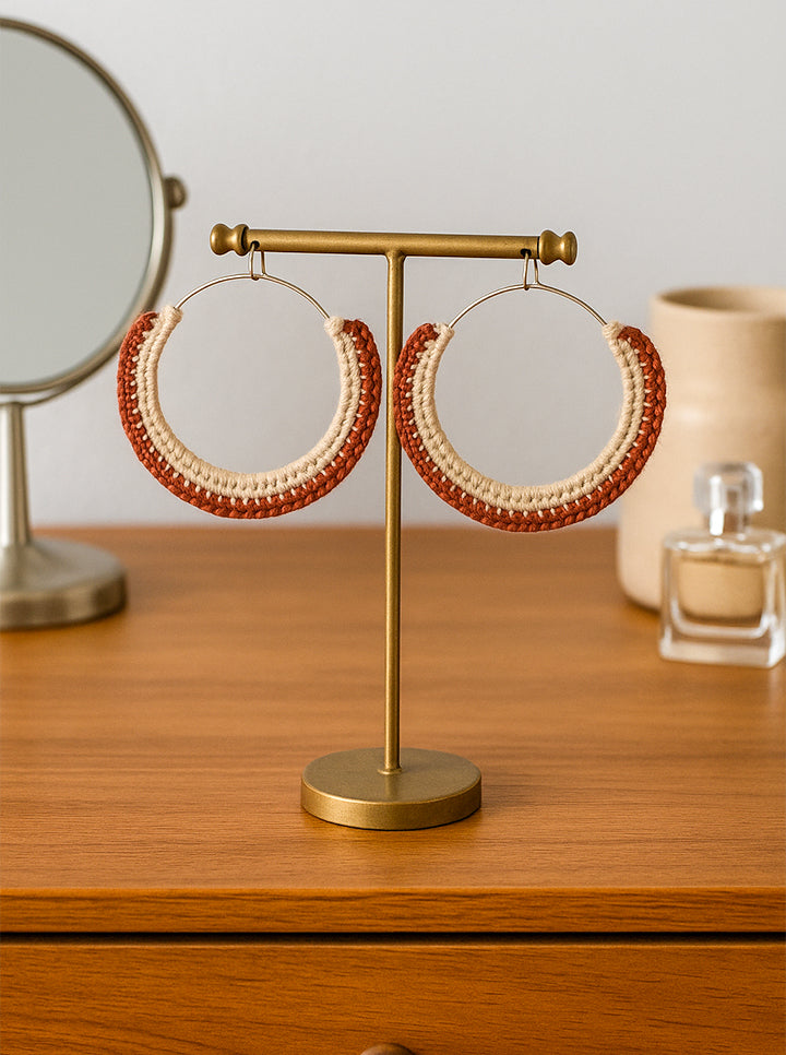 Handmade Crochet Hoop Earrings – Boho Chic & Stylish