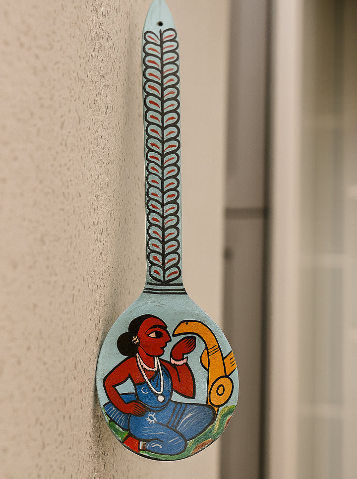 Hand Painted Wooden Spoon (Blue)