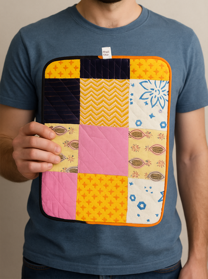 Vibrant Patchwork Handmade Quilted Laptop Cover