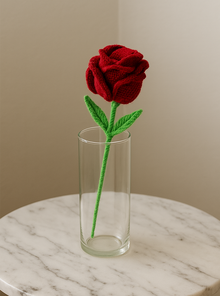 Red Crochet Rose
