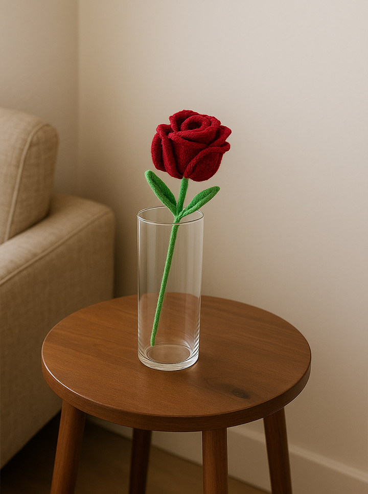 Red Crochet Rose