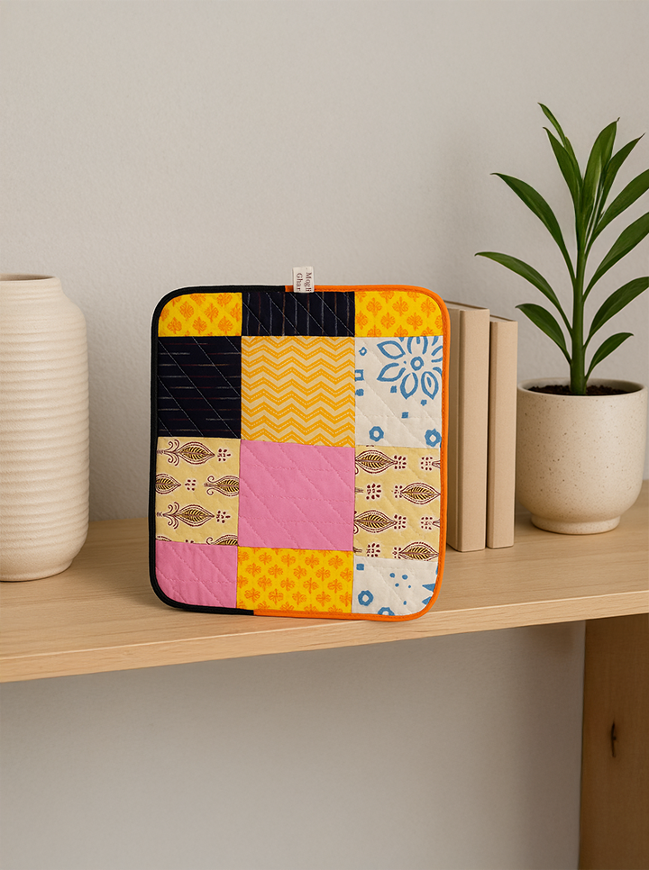 Vibrant Patchwork Handmade Quilted Laptop Cover