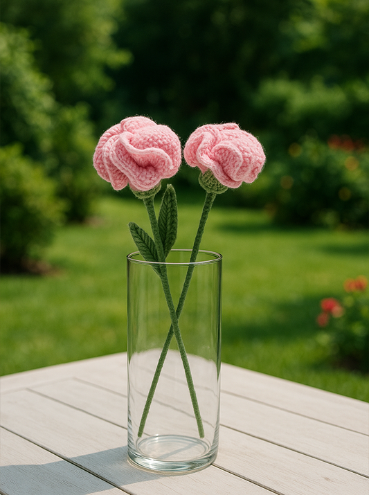 Handmade Crochet Light Pink Carnation