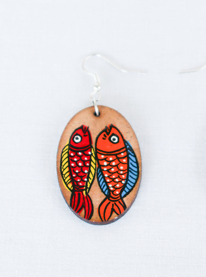 Hand-Painted Fish Earrings