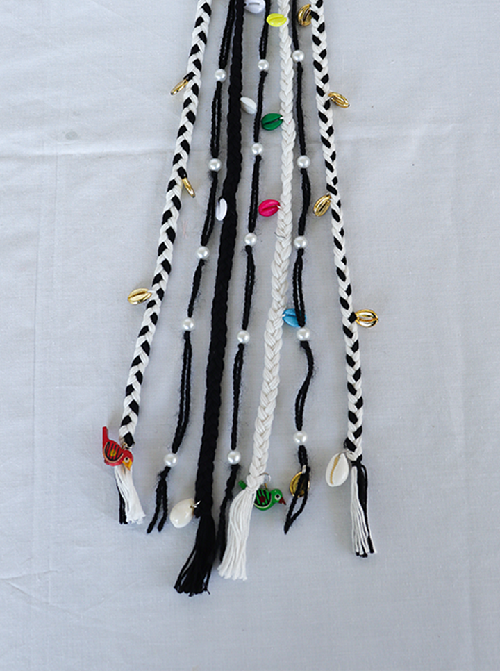 Elegant Handmade Black & White Braid β Boho Hair Accessory