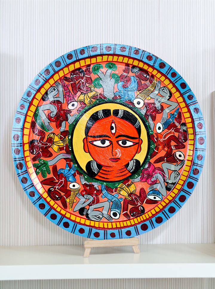 Hand Painted Decorative Wall Plate (Devi Face)