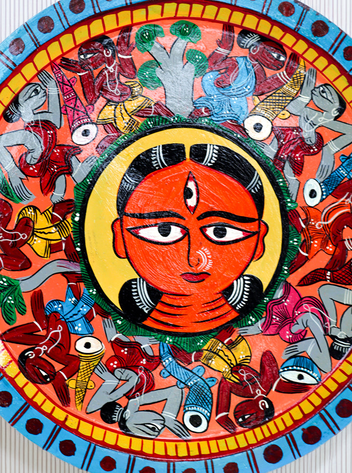 Hand Painted Decorative Wall Plate (Devi Face)