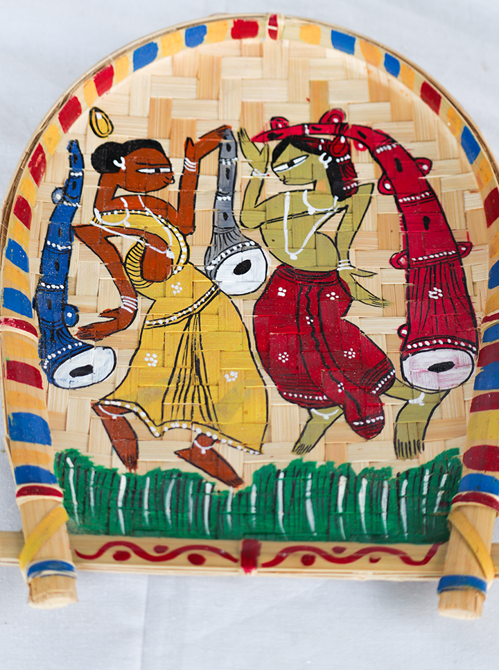 Handmade Pattachitra Bamboo Wall Hanging – Traditional Indian Folk Art Decor