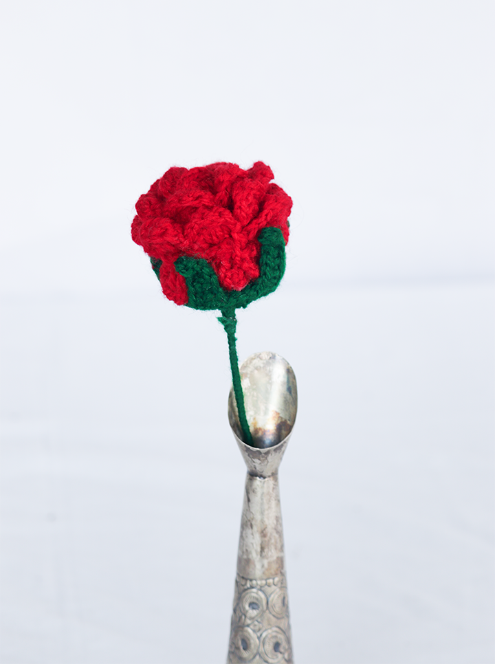 Red Crochet Rose