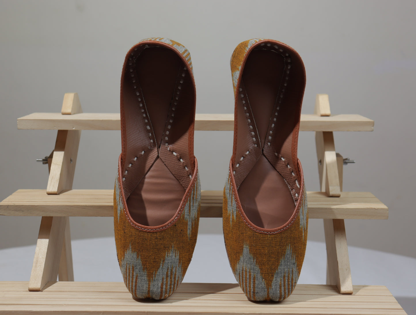 Mustard Ikat Juttis – Earthy Elegance