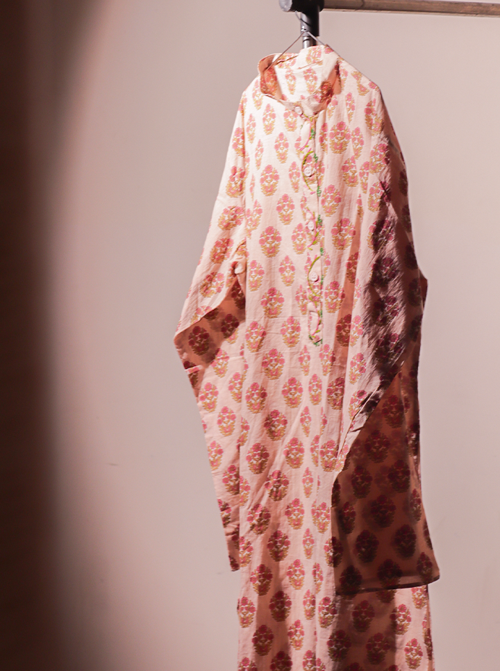 Handblock Printed Kurti – Elegant & Earthy Charm