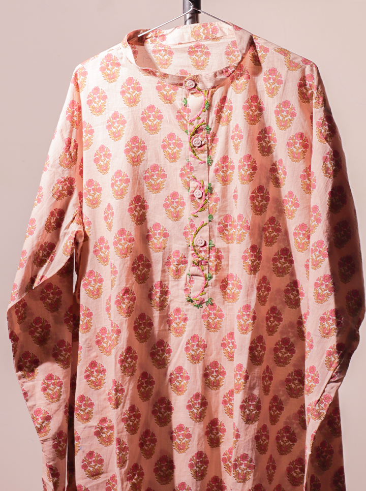 Handblock Printed Kurti – Elegant & Earthy Charm