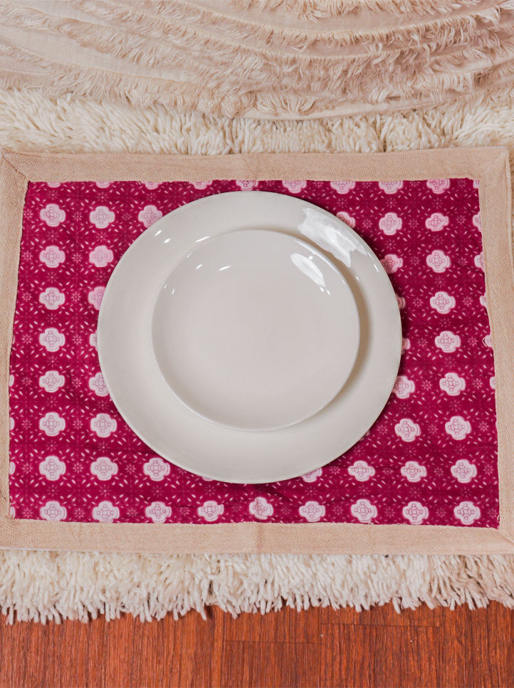 Handcrafted Cotton Table Mat Set – Polka Charm Edition