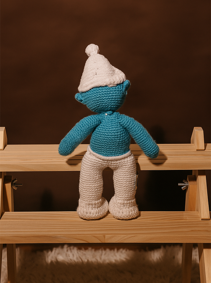 Handmade Crochet Smurf-Inspired Doll