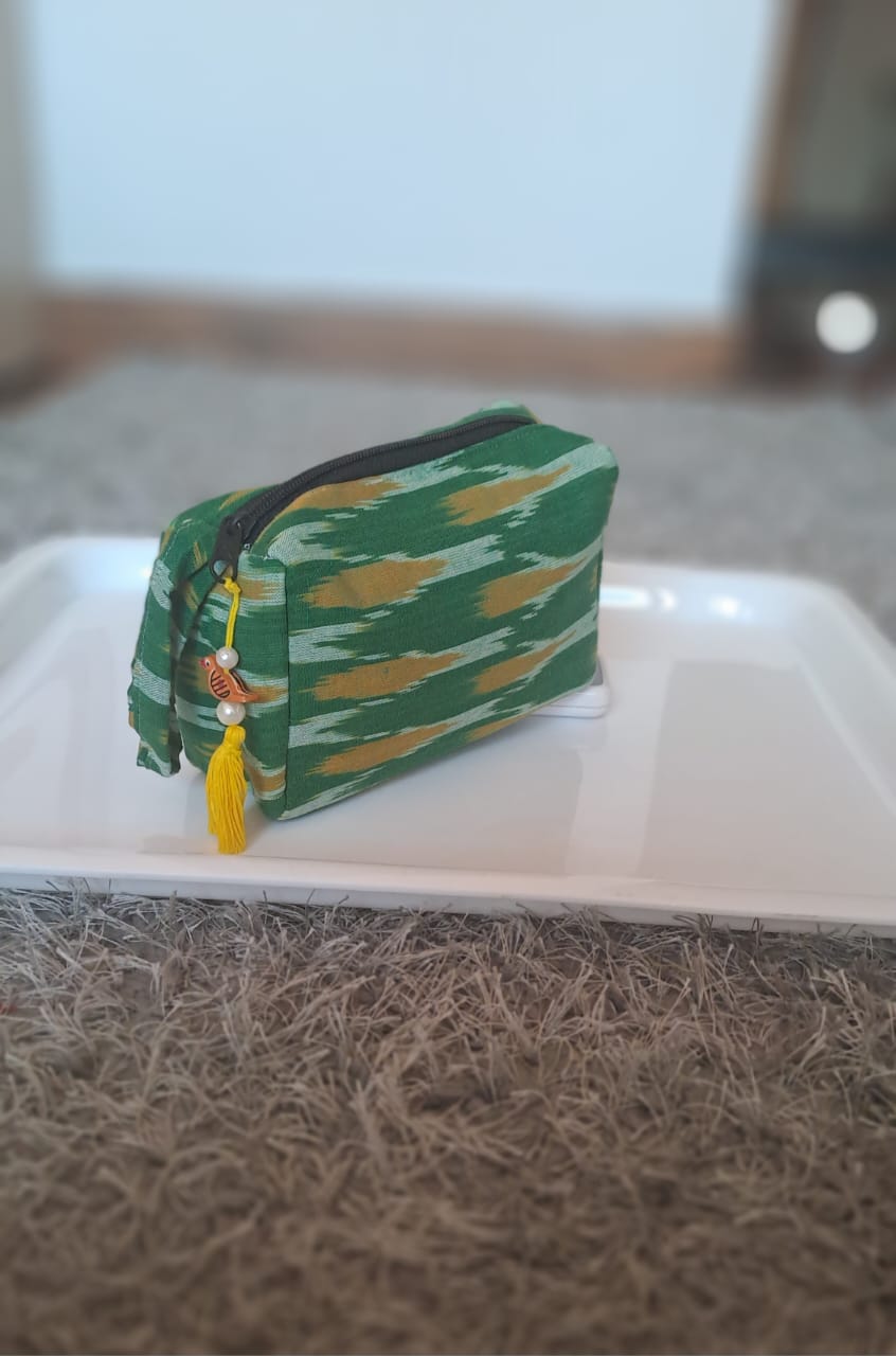 Handmade Travel Pouch – Multipurpose & Stylish Organizer (Green)