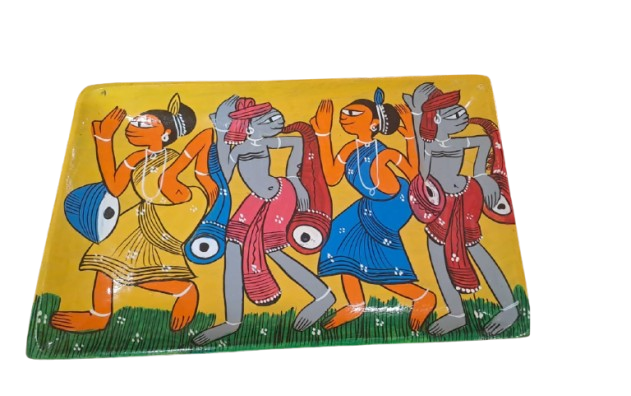 Hand-Painted Wooden Tray – Pattachitra Folk Art