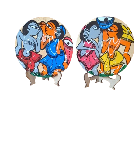 Mini Pattachitra Decorative Plates with Stands