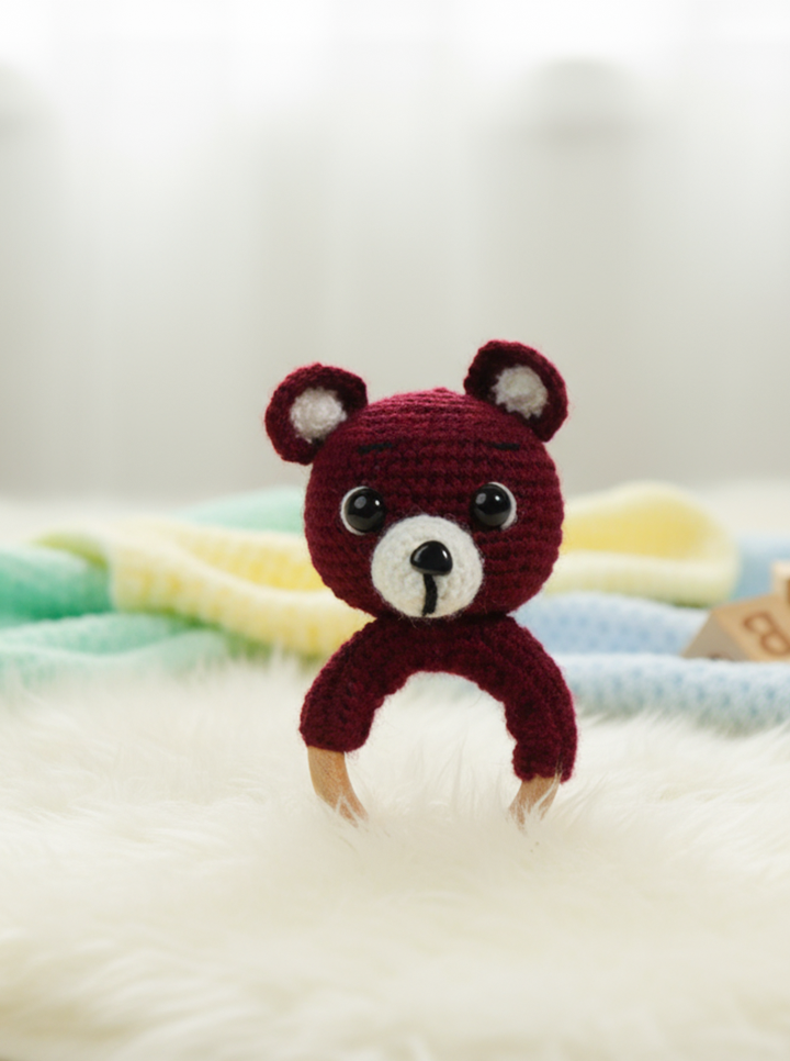 Handmade Crochet Teddy Bear Rattle