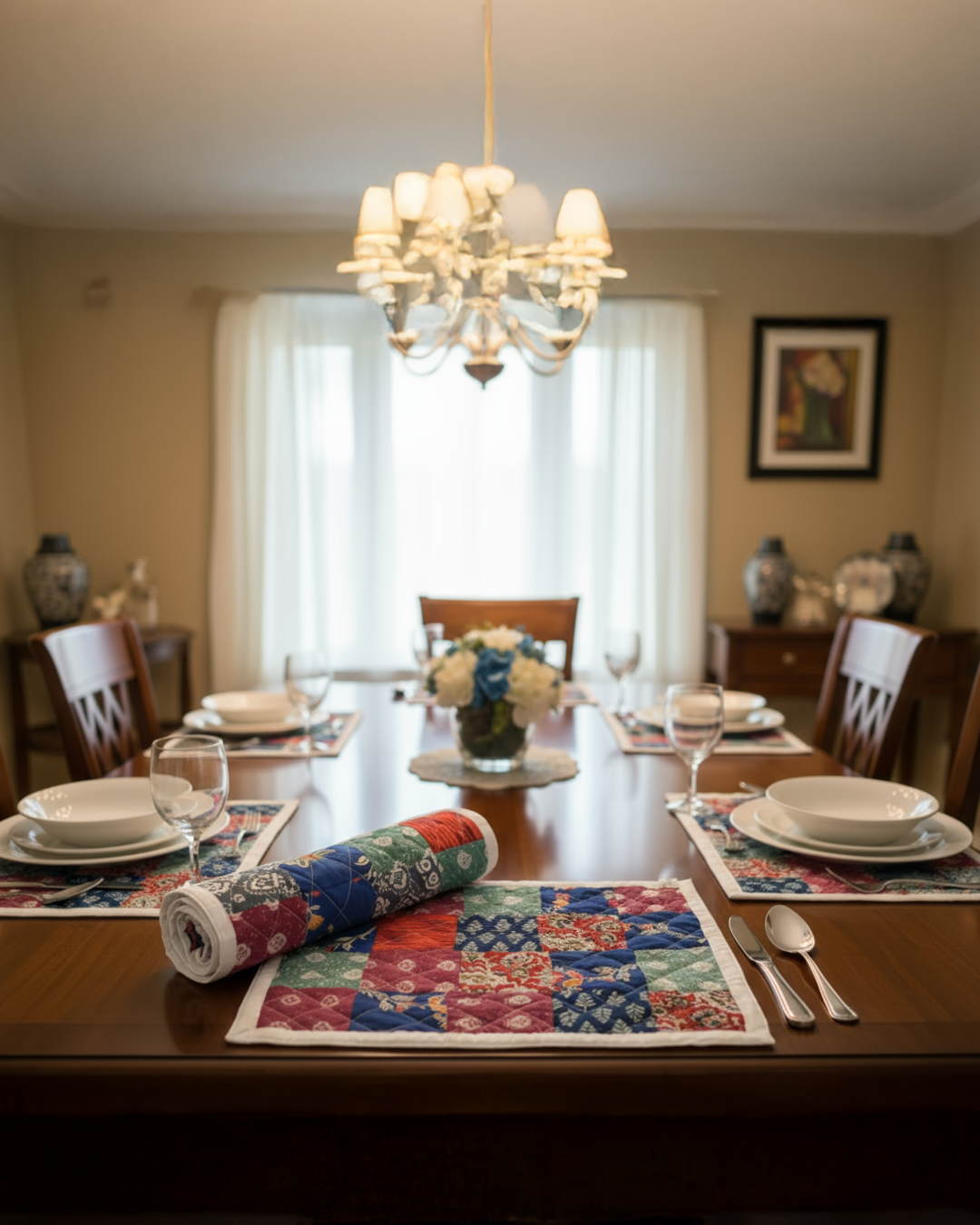Handmade Patchwork Table Mat & Runner Set