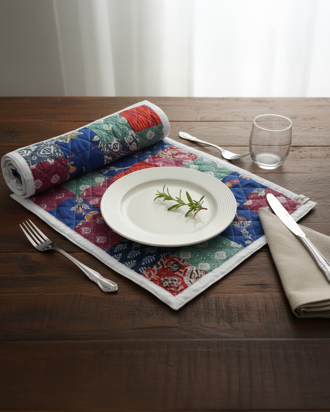 Handmade Patchwork Table Mat & Runner Set