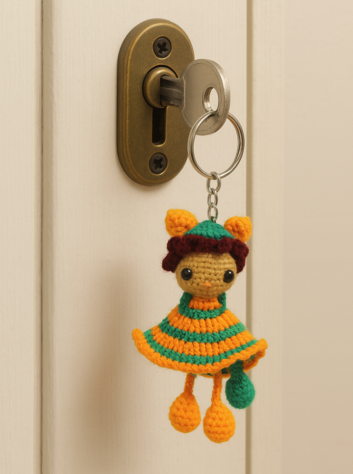 Handmade Crochet Doll Keychain – Cute & Colorful Accessory