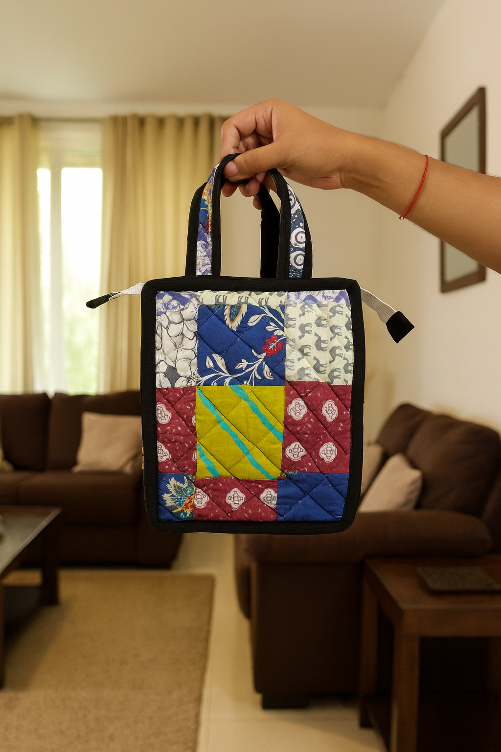 Handmade Quilted Lunch Box Carry Bag