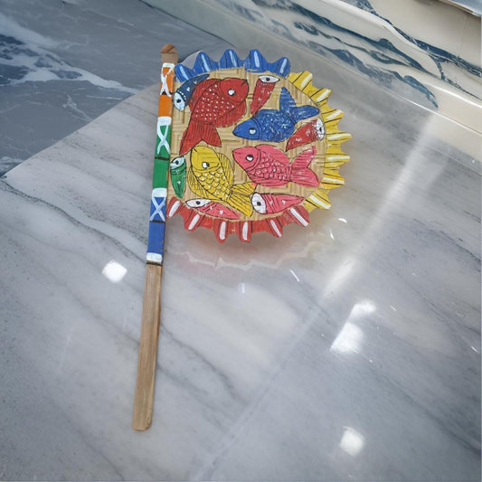Hand Painted Patachitra Hand Fan (Fish)