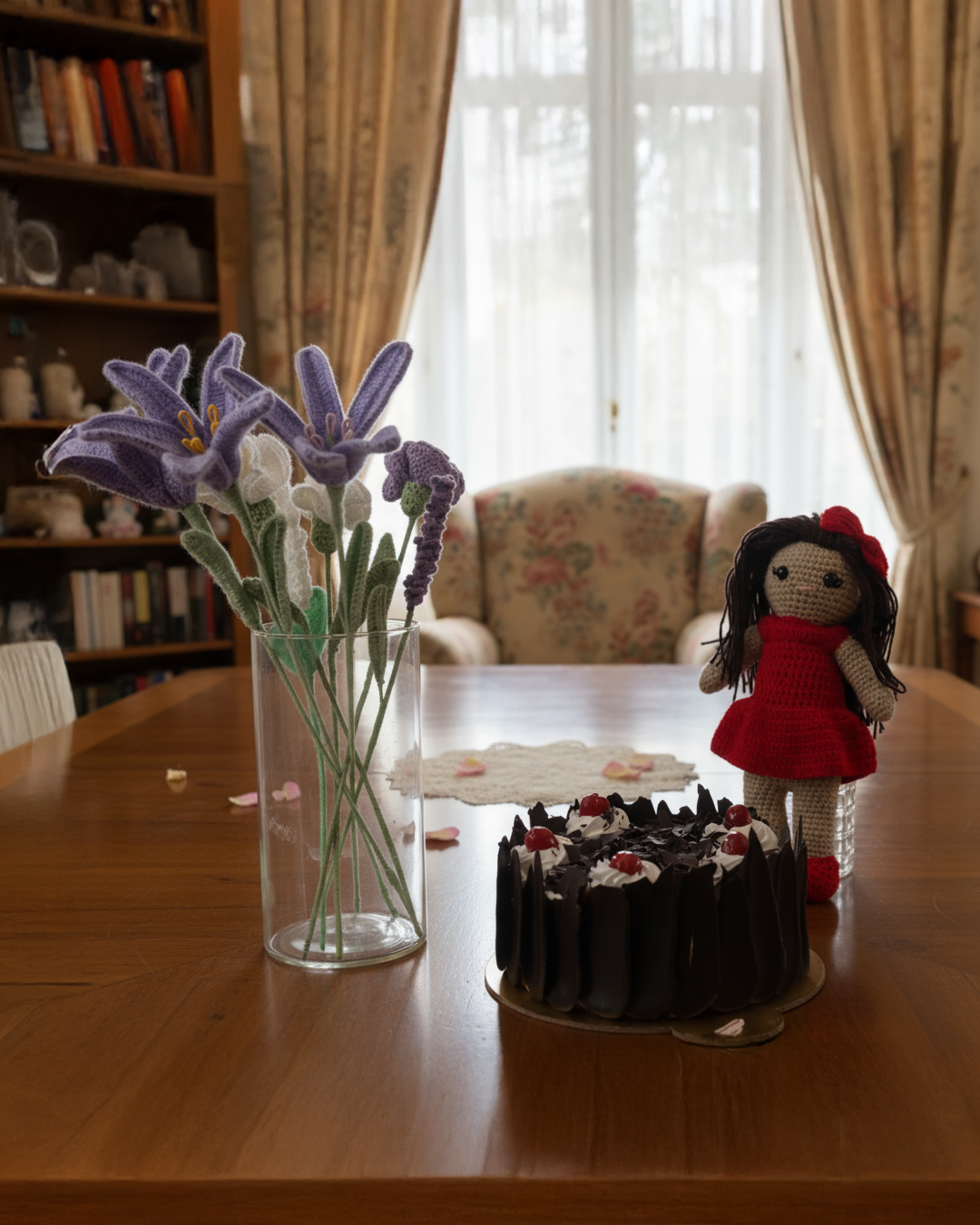 Handmade Crochet Flower Bouquet & Crochet Doll – Perfect Gift Set