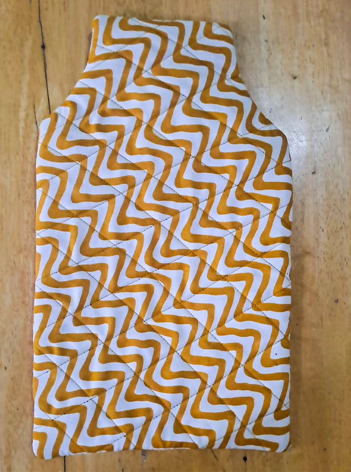 Cotton Hot Water Bottle Cover (Yellow Lining)
