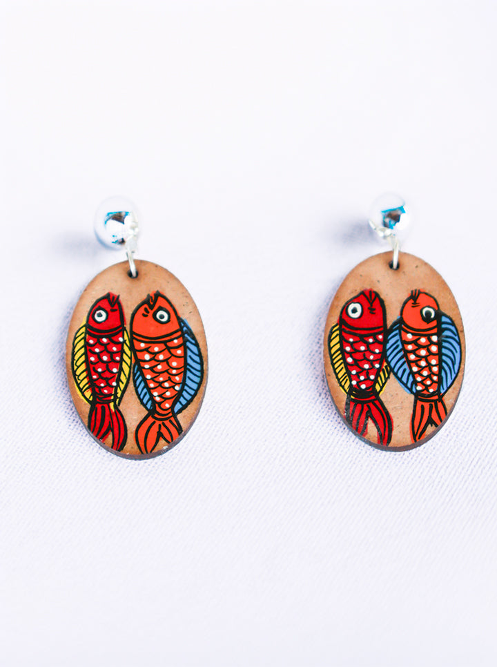 Hand-Painted Fish Earrings