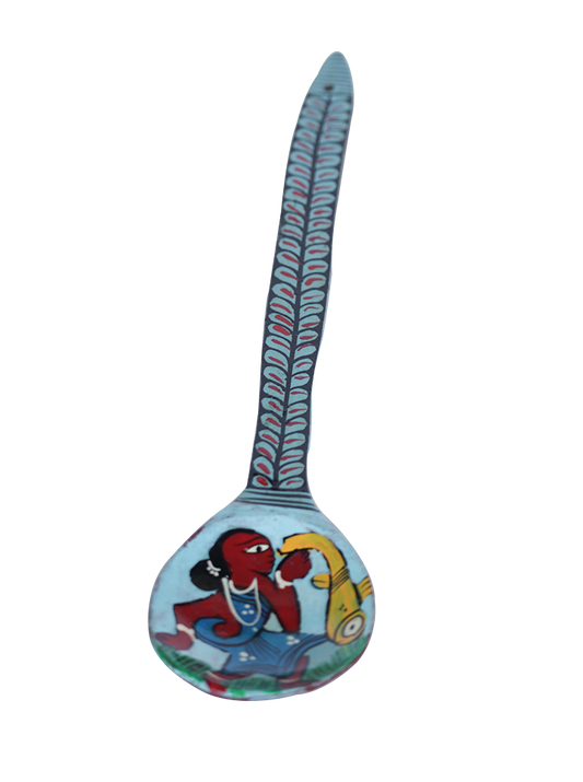 Hand Painted Wooden Spoon (Blue)