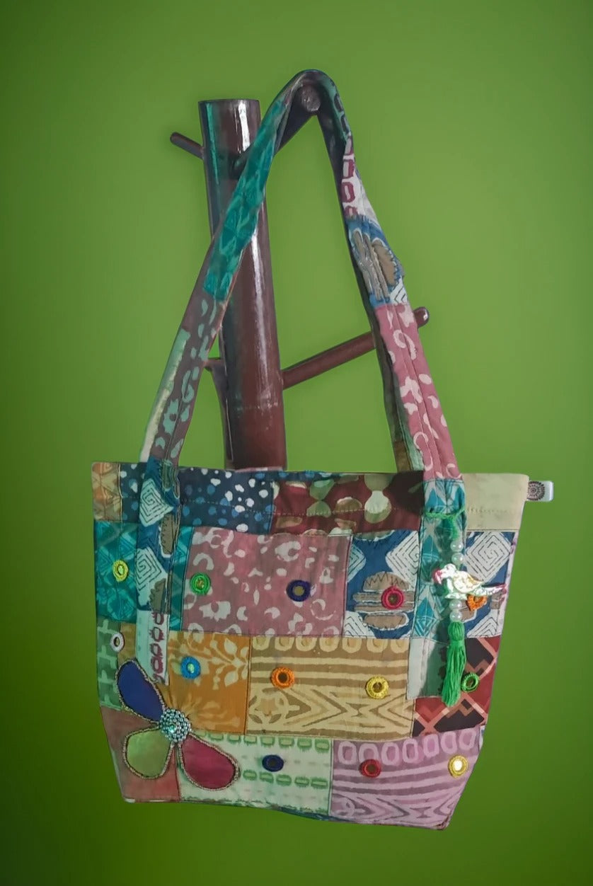 Handmade boho tote bag