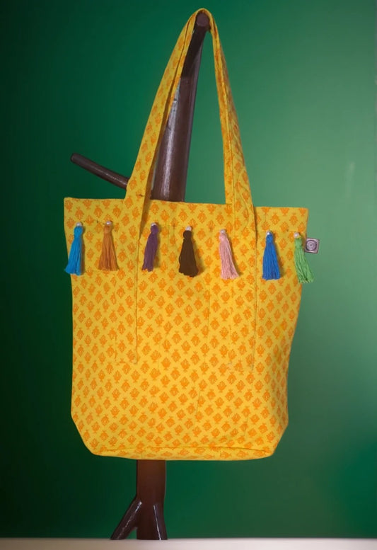 Handmade Embroidered Tote Bag – Vibrant & Elegant