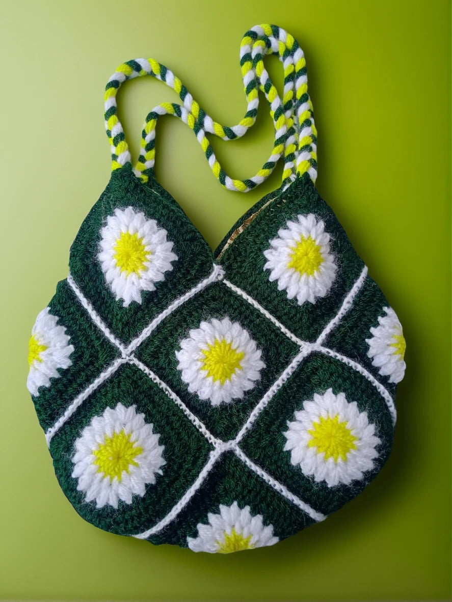 Stylish woolen crochet sling bag