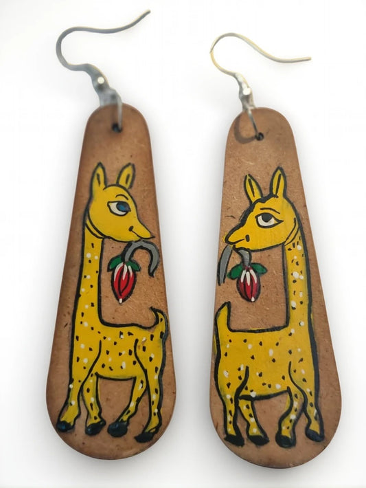 Hand-Painted Llama Earrings